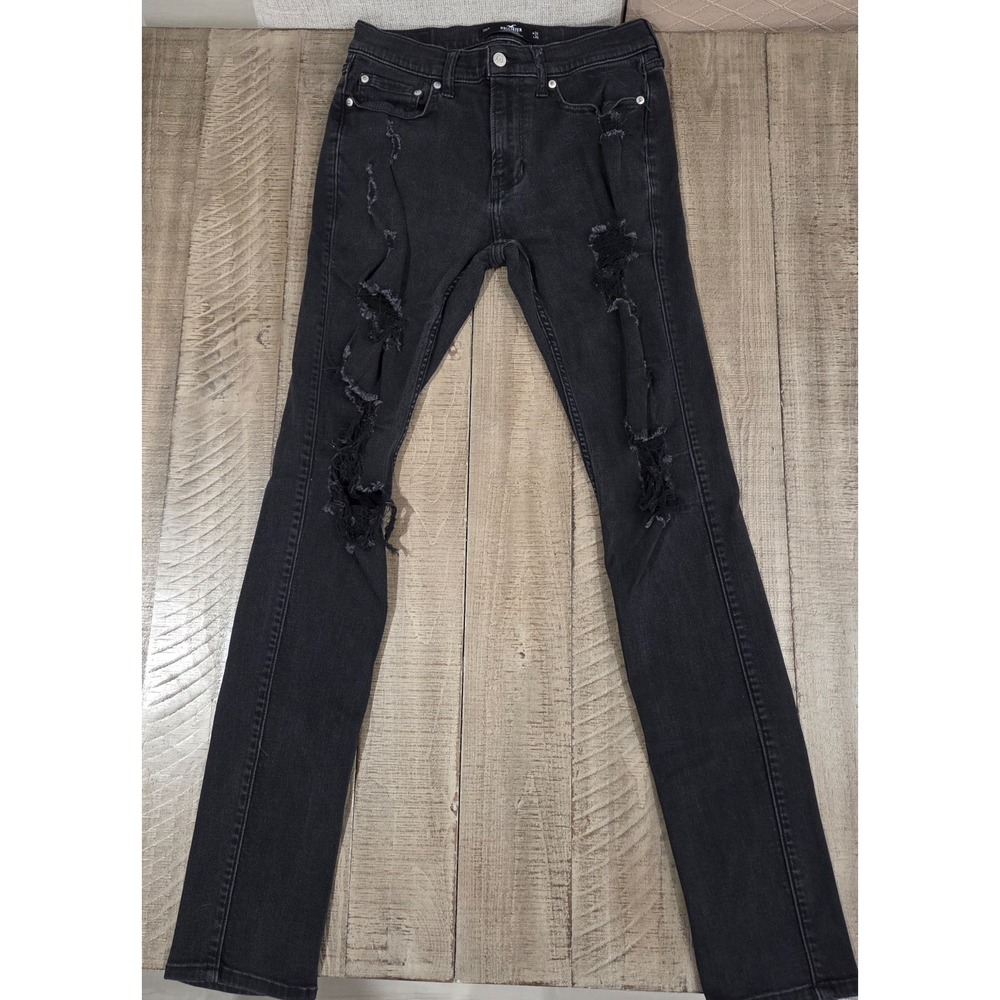 Mens Hollister Stacked Skinny Advanced Stretch Black Jeans Size 31/32